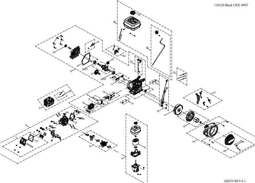  simpson 110120 CRX225 engine repalcement repair parts